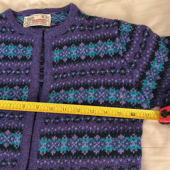 Braemar International Vintage Scottish Shetland 100% Wool Cardigan - XS - Picture 8 of 10
